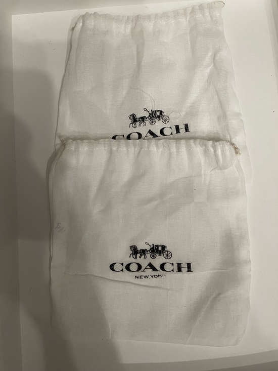 Coach Handbags - Coach White Drawstring Dust Bags - Logo Print set of 2 new